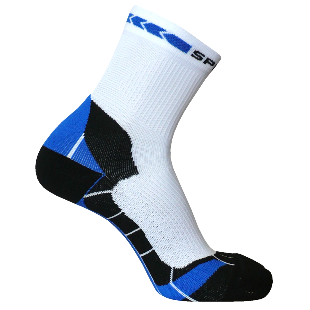 Calza tecnica 901 in variante bianco e cobalto